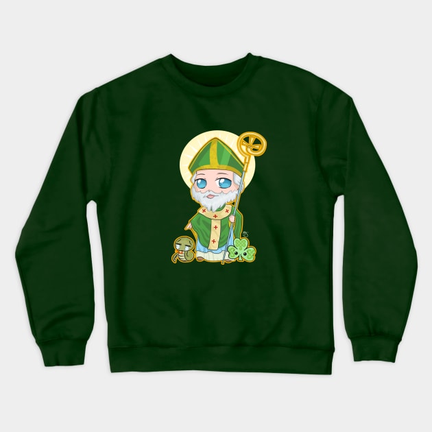 Chibi St. Patrick Crewneck Sweatshirt by Megasha